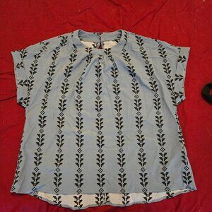 🆕NWT SHEIN LUNE Plus Size Batwing Sleeve Round Neck Shirt With Random Print